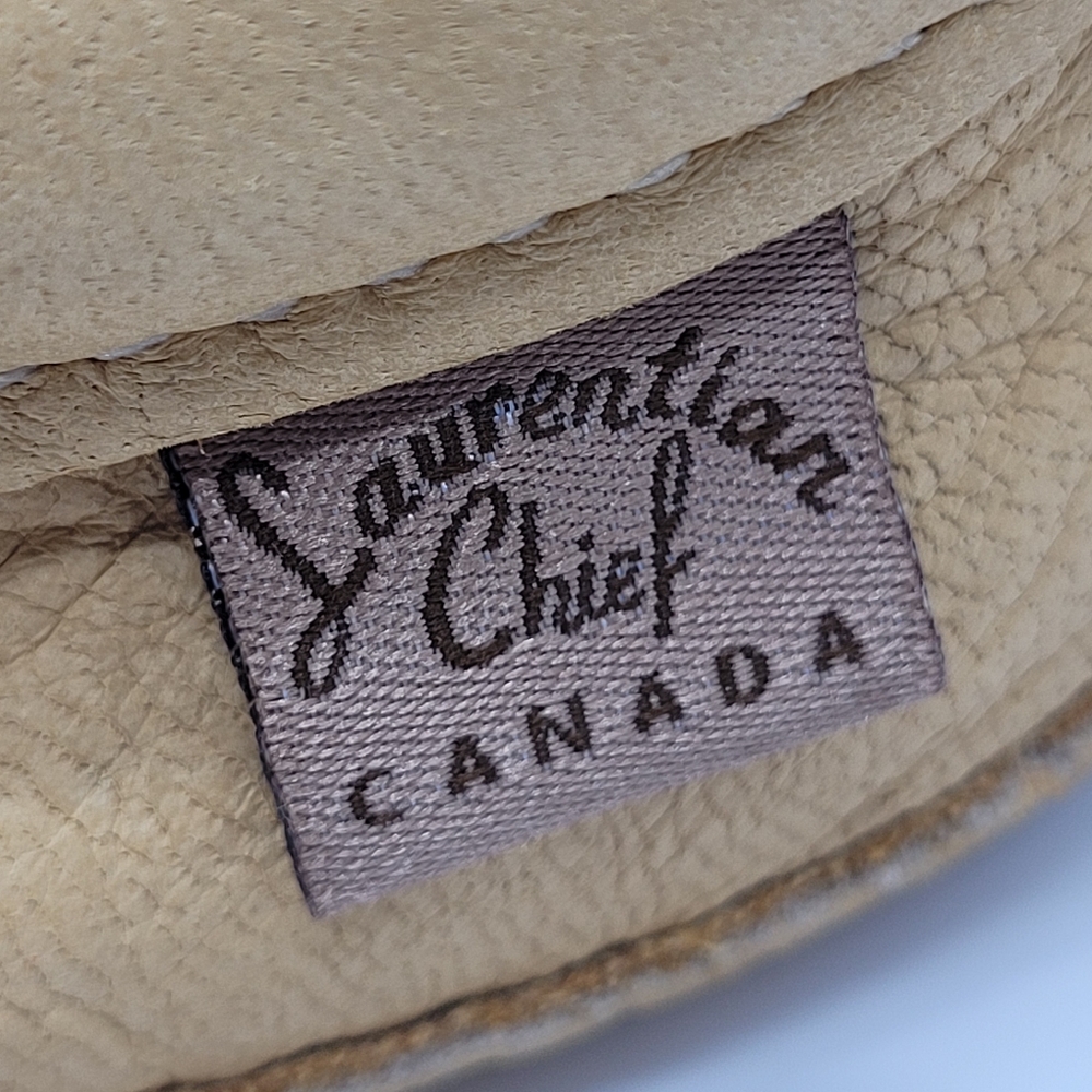 Laurentian Chief Moccasins Tan Moosehide Beaded Canada Style 7463 Womens Size 7 - Picture 3 of 16
